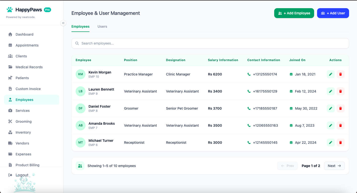 Employee management